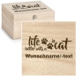 Mobile Preview: Holzbox "Leben mit Katze"