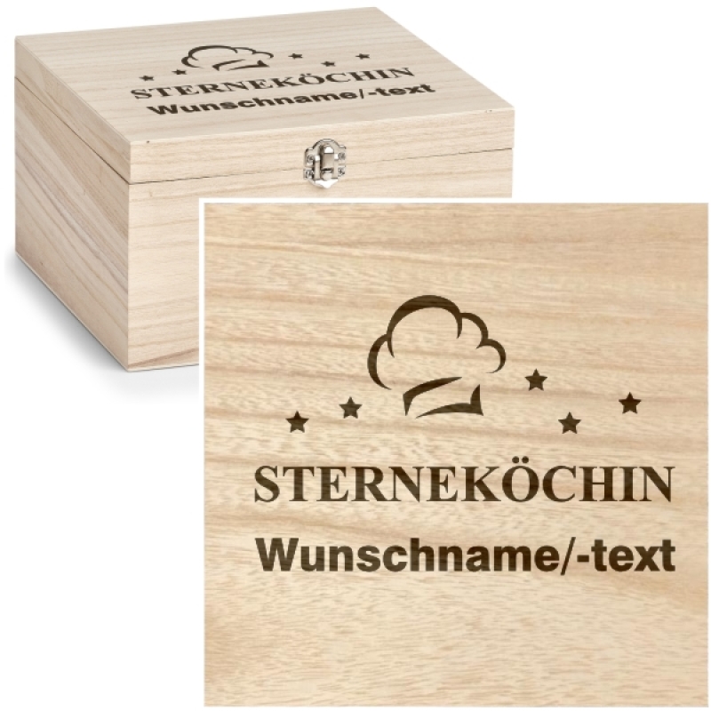 Holzbox "Sterneköchin"