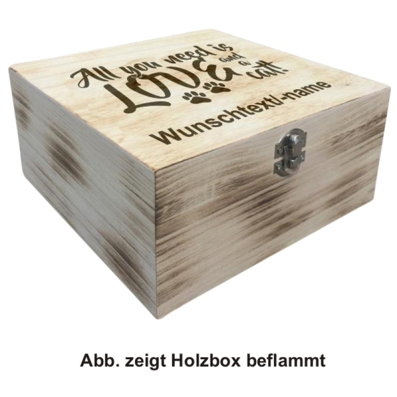 Holzbox "Liebe und eine Katze"