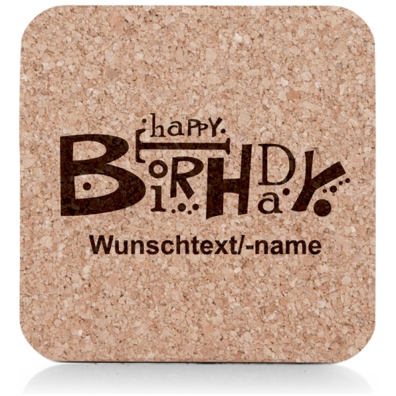 Untersetzer-Set "Happy Birthday"
