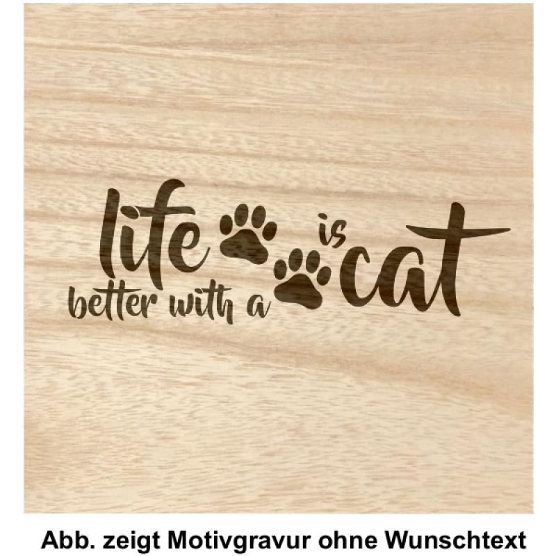 Holzbox "Leben mit Katze"
