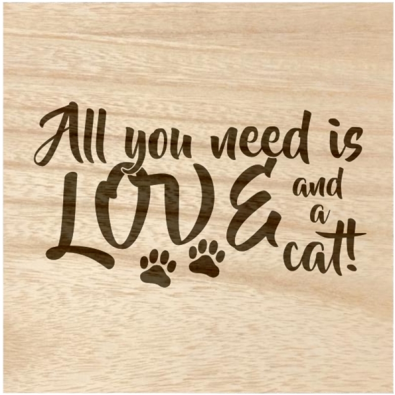 Holzbox "Liebe und eine Katze"